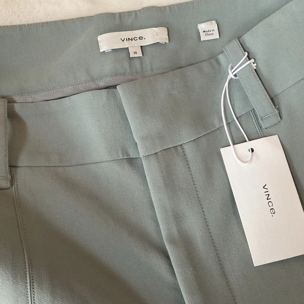 $368 NWT VINCE Sz10 HIGH RISE CIGARETTE STRETCH PANT SLATE - Picture 3 of 9